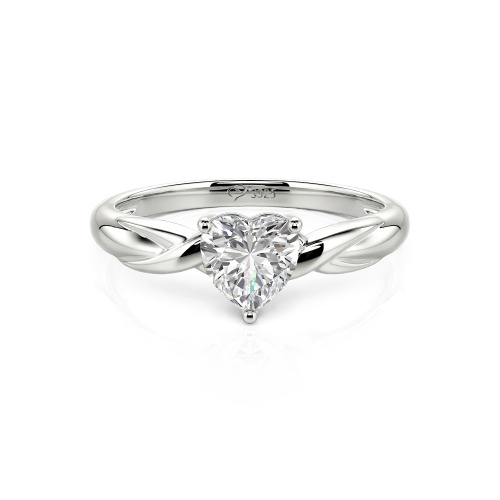 Jeulia Simple Custom Heart Promise Ring with Knot Band Design