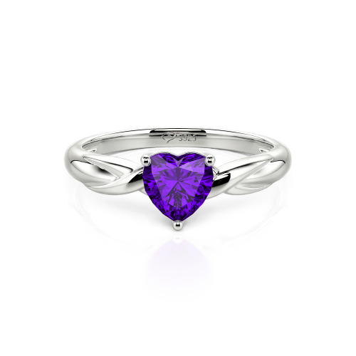 Jeulia Simple Custom Heart Promise Ring with Knot Band Design