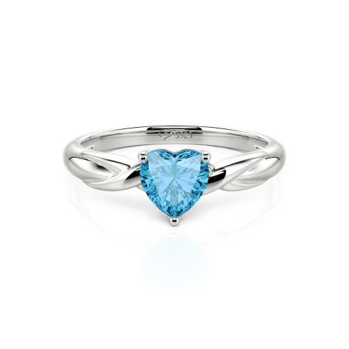 Jeulia Simple Custom Heart Promise Ring with Knot Band Design