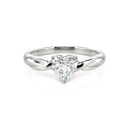 Jeulia Simple Custom Heart Promise Ring with Knot Band Design