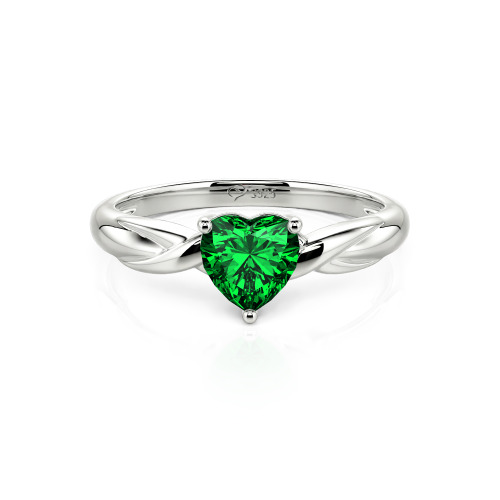 Jeulia Simple Custom Heart Promise Ring with Knot Band Design