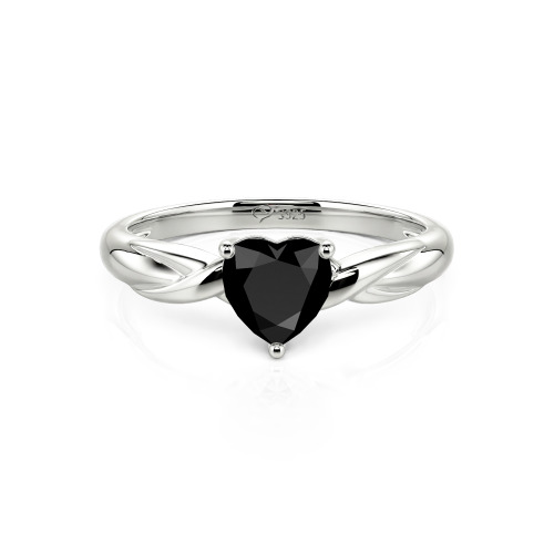 Jeulia Simple Custom Heart Promise Ring with Knot Band Design