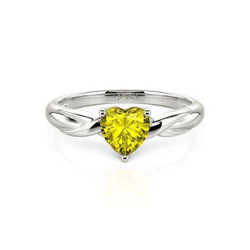 Jeulia Simple Custom Heart Promise Ring with Knot Band Design