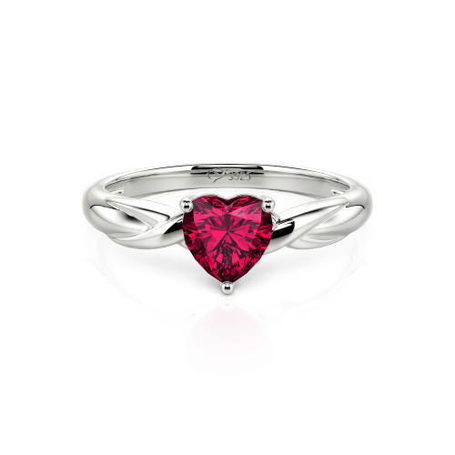 Jeulia Simple Custom Heart Promise Ring with Knot Band Design