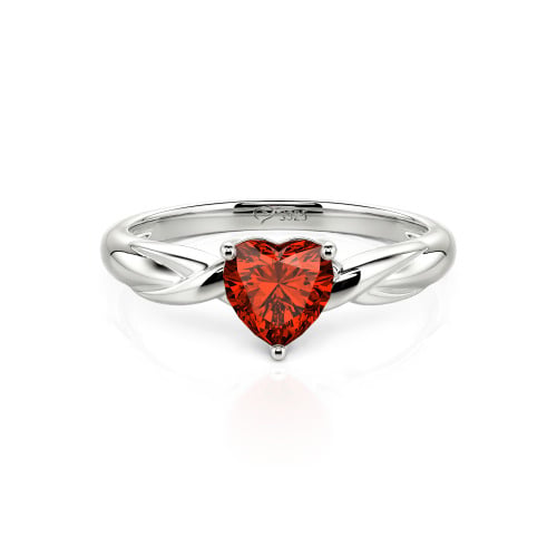 Jeulia Simple Custom Heart Promise Ring with Knot Band Design
