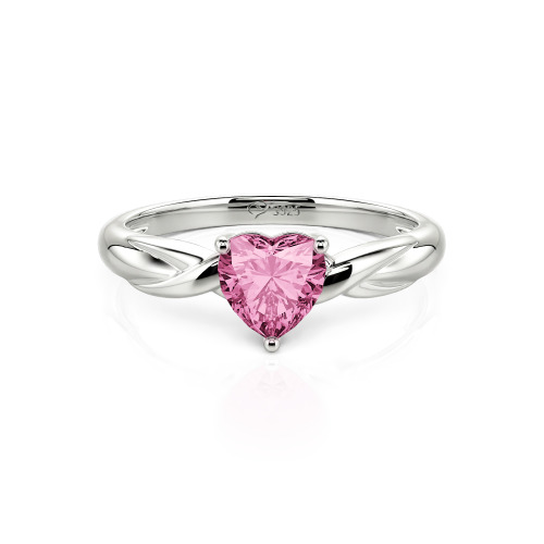 Jeulia Simple Custom Heart Promise Ring with Knot Band Design