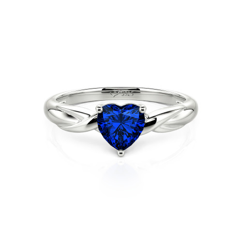 Jeulia Simple Custom Heart Promise Ring with Knot Band Design