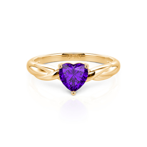 Jeulia Simple Custom Heart Promise Ring with Knot Band Design