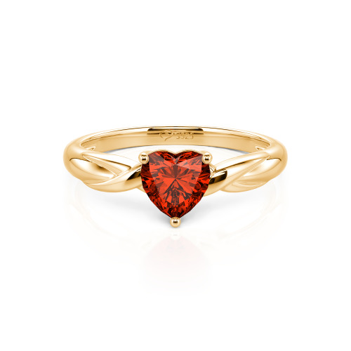 Jeulia Simple Custom Heart Promise Ring with Knot Band Design