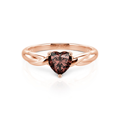 Jeulia Simple Custom Heart Promise Ring with Knot Band Design