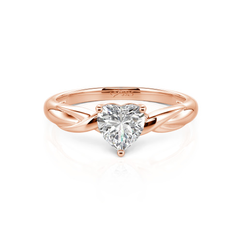 Jeulia Simple Custom Heart Promise Ring with Knot Band Design