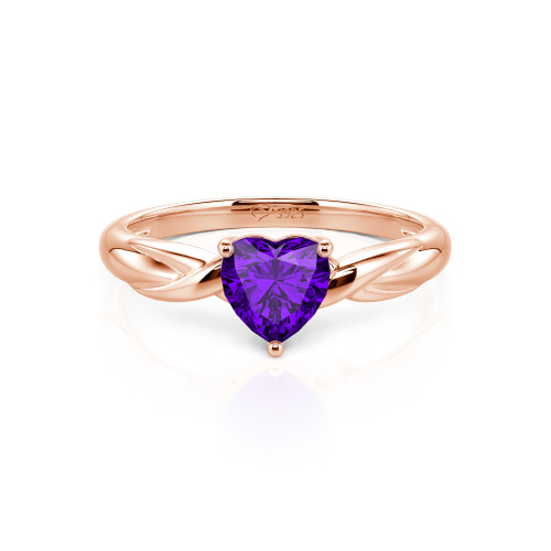 Jeulia Simple Custom Heart Promise Ring with Knot Band Design