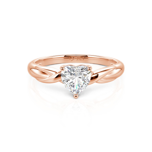 Jeulia Simple Custom Heart Promise Ring with Knot Band Design