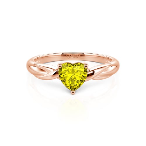 Jeulia Simple Custom Heart Promise Ring with Knot Band Design