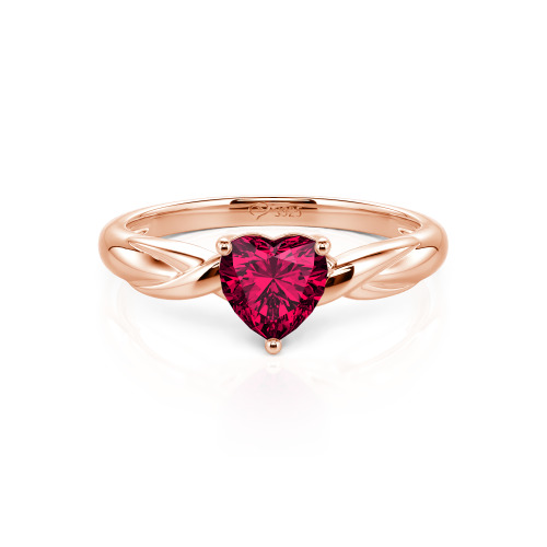 Jeulia Simple Custom Heart Promise Ring with Knot Band Design