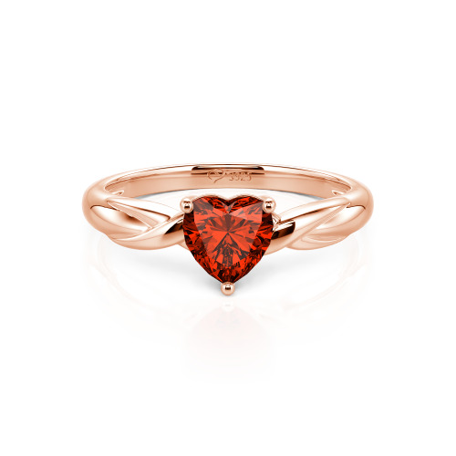 Jeulia Simple Custom Heart Promise Ring with Knot Band Design
