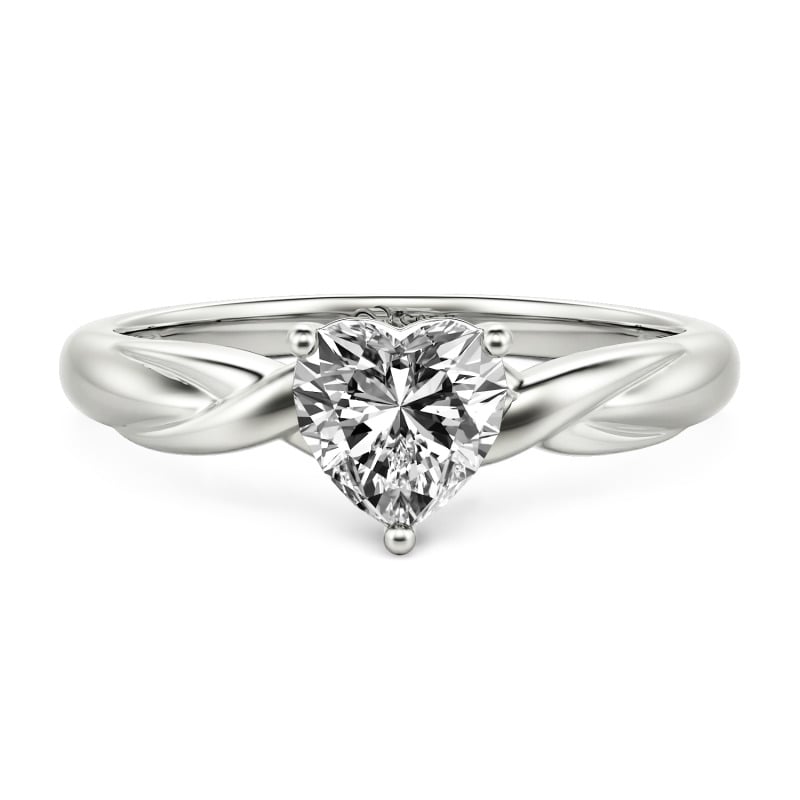 Jeulia Simple Custom Heart Promise Ring with Knot Band Design