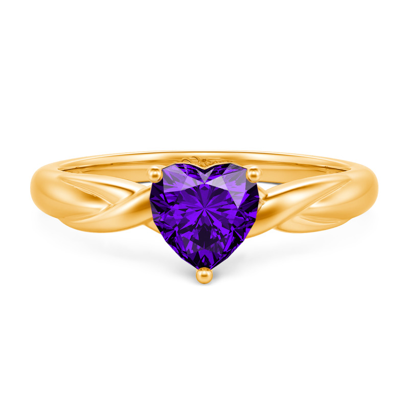 Jeulia Simple Custom Heart Promise Ring with Knot Band Design