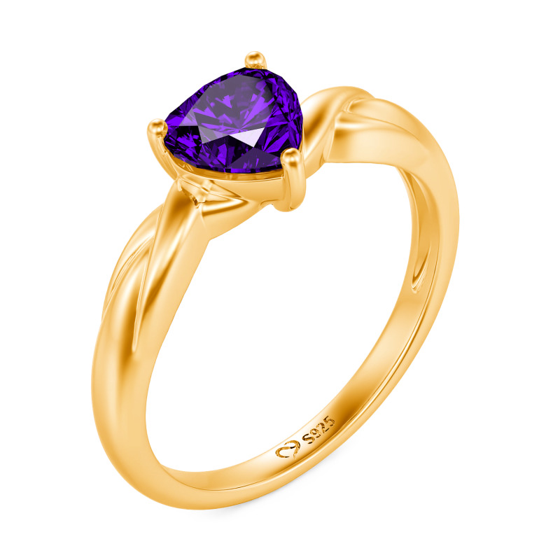 Jeulia Simple Custom Heart Promise Ring with Knot Band Design