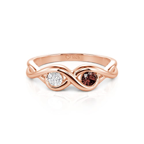 Jeulia Custom Infinity Two Stone Promise Ring Sterling Silver