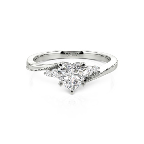 Jeulia Milgrain Custom Heart Promise Ring Bypass Design