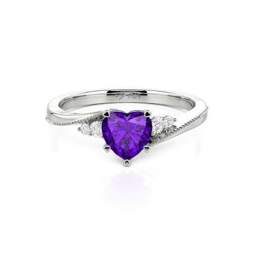 Jeulia Milgrain Custom Heart Promise Ring Bypass Design