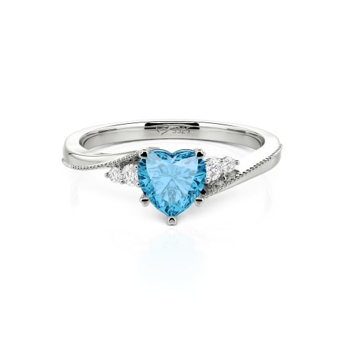Jeulia Milgrain Custom Heart Promise Ring Bypass Design