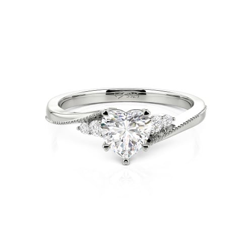 Jeulia Milgrain Custom Heart Promise Ring Bypass Design