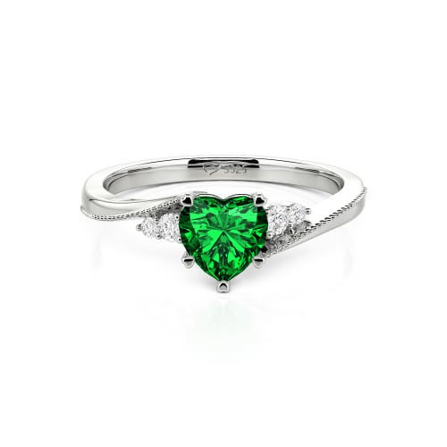 Jeulia Milgrain Custom Heart Promise Ring Bypass Design