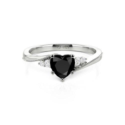 Jeulia Milgrain Custom Heart Promise Ring Bypass Design