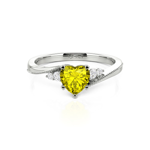Jeulia Milgrain Custom Heart Promise Ring Bypass Design