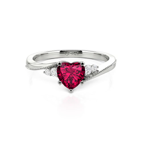 Jeulia Milgrain Custom Heart Promise Ring Bypass Design