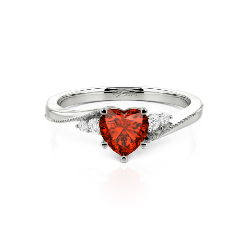 Jeulia Milgrain Custom Heart Promise Ring Bypass Design