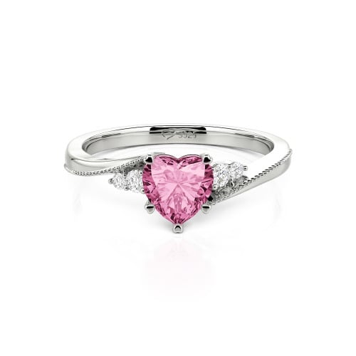 Jeulia Milgrain Custom Heart Promise Ring Bypass Design