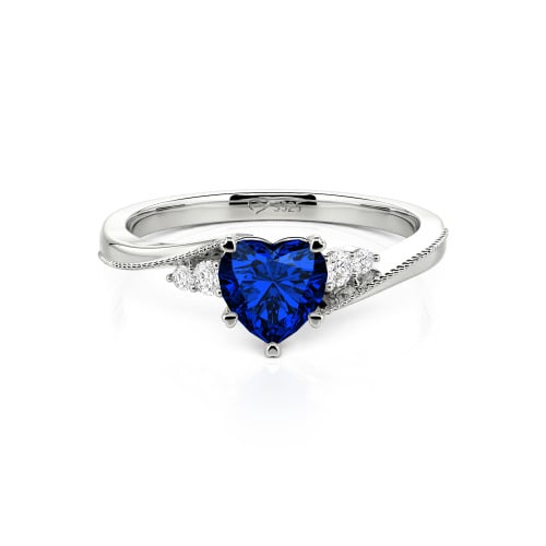 Jeulia Milgrain Custom Heart Promise Ring Bypass Design