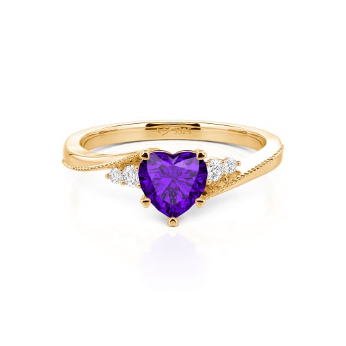 Jeulia Milgrain Custom Heart Promise Ring Bypass Design