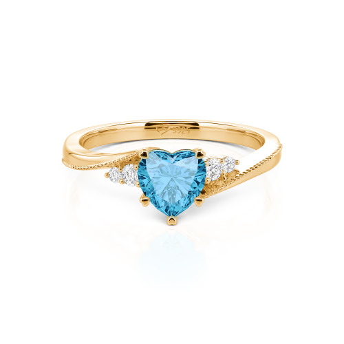Jeulia Milgrain Custom Heart Promise Ring Bypass Design