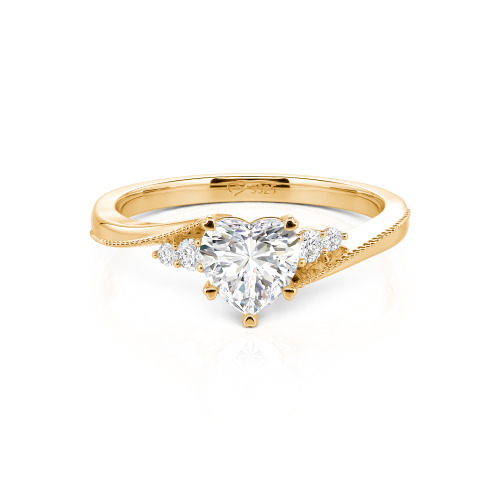 Jeulia Milgrain Custom Heart Promise Ring Bypass Design