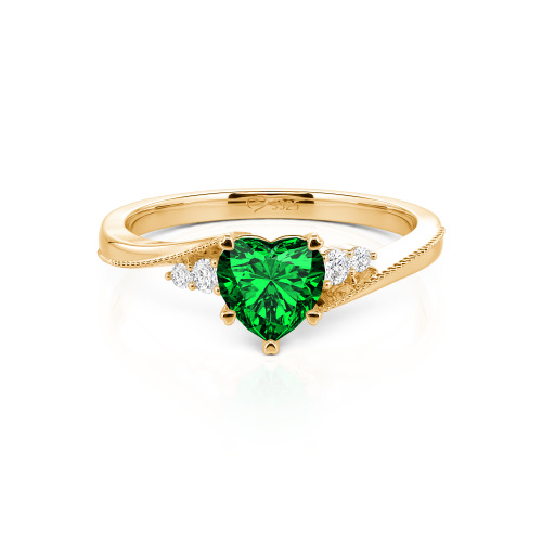 Jeulia Milgrain Custom Heart Promise Ring Bypass Design