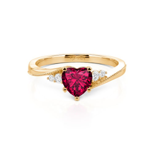Jeulia Milgrain Custom Heart Promise Ring Bypass Design