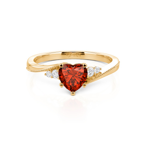 Jeulia Milgrain Custom Heart Promise Ring Bypass Design