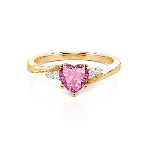 Jeulia Milgrain Custom Heart Promise Ring Bypass Design