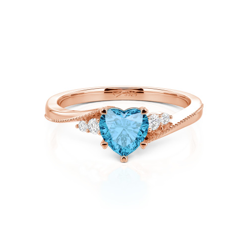 Jeulia Milgrain Custom Heart Promise Ring Bypass Design