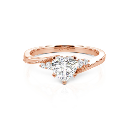 Jeulia Milgrain Custom Heart Promise Ring Bypass Design