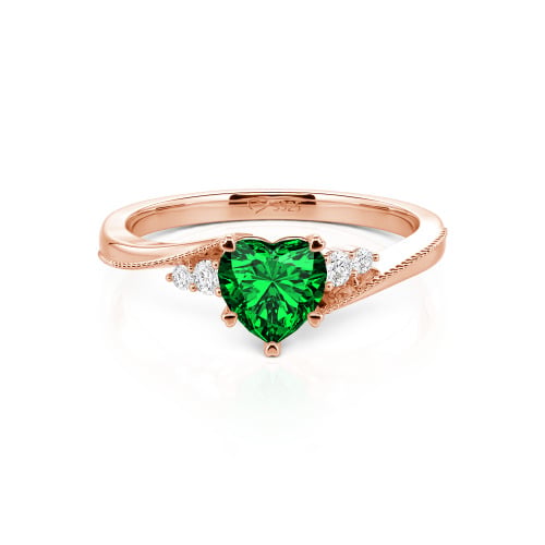 Jeulia Milgrain Custom Heart Promise Ring Bypass Design