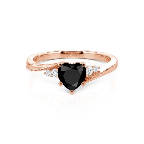 Jeulia Milgrain Custom Heart Promise Ring Bypass Design