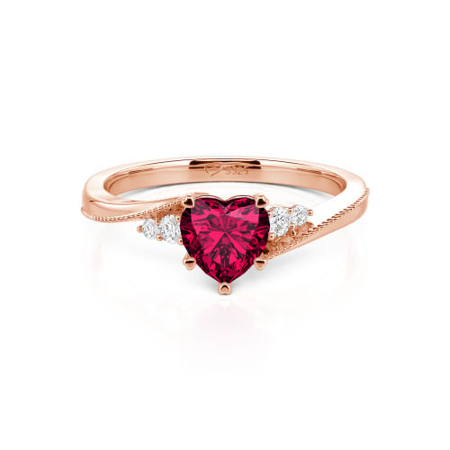 Jeulia Milgrain Custom Heart Promise Ring Bypass Design
