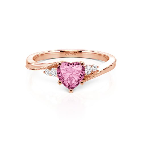 Jeulia Milgrain Custom Heart Promise Ring Bypass Design