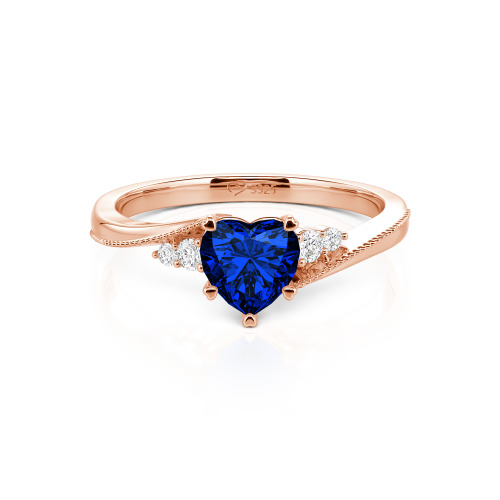 Jeulia Milgrain Custom Heart Promise Ring Bypass Design