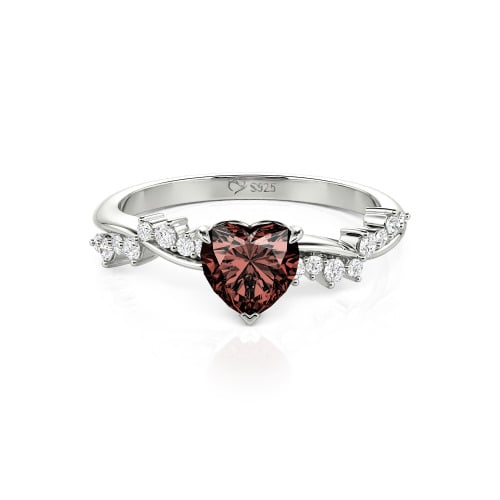 Jeulia Simple Twist Custom Heart Engagement Ring